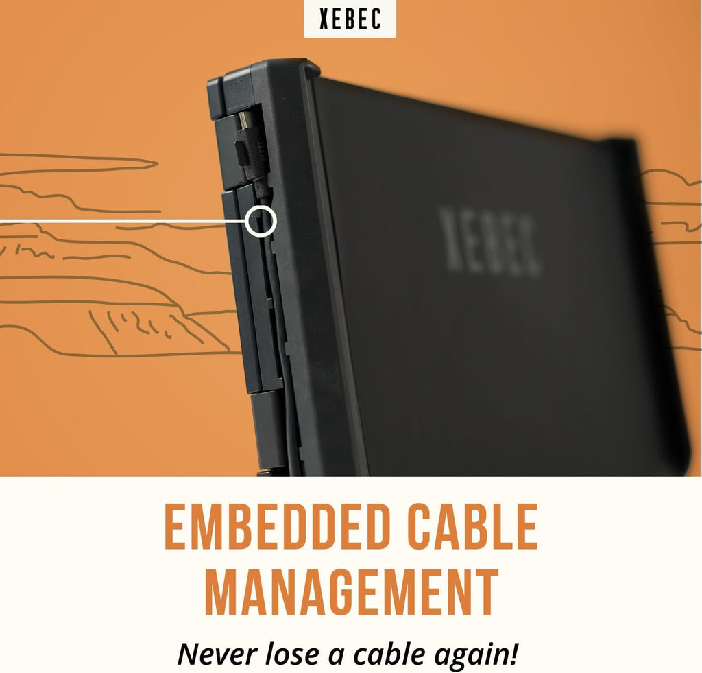 Xebec Tri-Screen 3 Laptop Screen Extender | Portable Monitor for Laptops 13″-18″ | Two 13.3 Inch Displays via One USB-C Cable | Plug and Play | Travel Case Included (Tri-Screen 3 for PC)