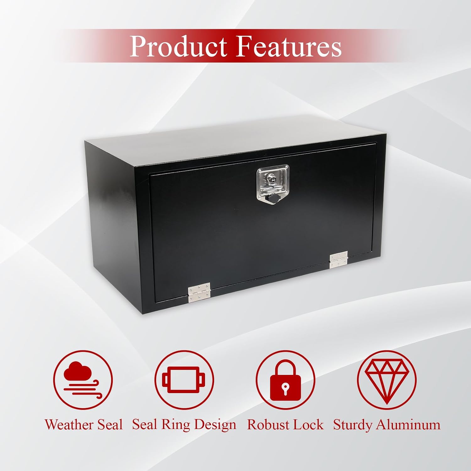 36'' Inch Steel Underbody Truck Tool Box & T-Handle Latch Heavy Duty For Trucks Trailers RV ATV Pickup Trucks Flatbeds Organization Storage Job Tool Chest -36'(L) x 18'(W) x 18'(H) Black
