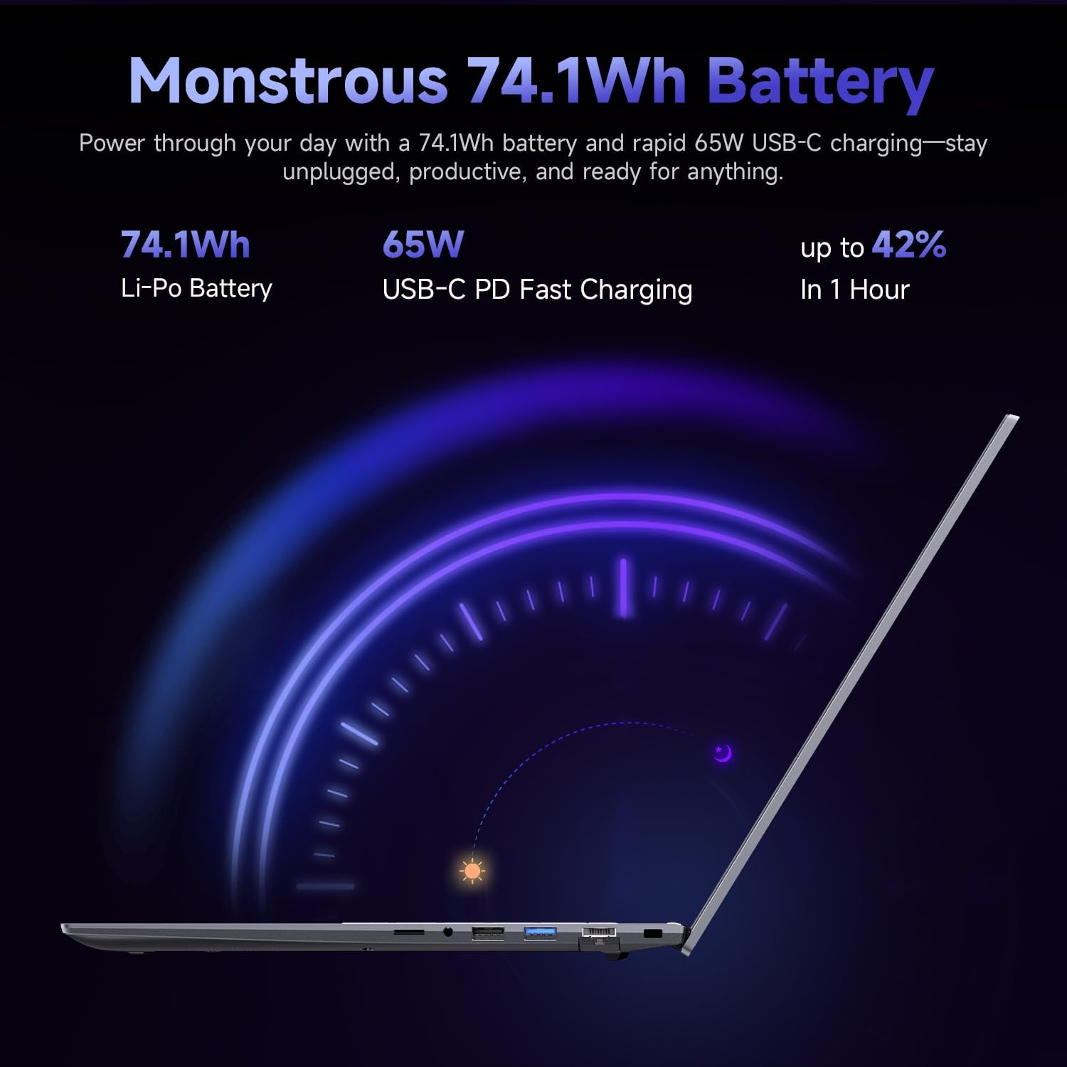 CHUWI Gaming Laptop 16'', AMD Ryzen 5 (Beat i7-1355U), 16GB RAM 512GB SSD, Windows 11 Pro Laptop with Office, IPS 2K Display, Backlit Keyboard, 74.1Wh, WiFi 6, BT 5.2, 4K HDMI