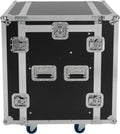 PA DJ Rack, 10U Road Case with 4 Universal Rubber Wheels, Audio Rack for studios, home theatres, KTVs