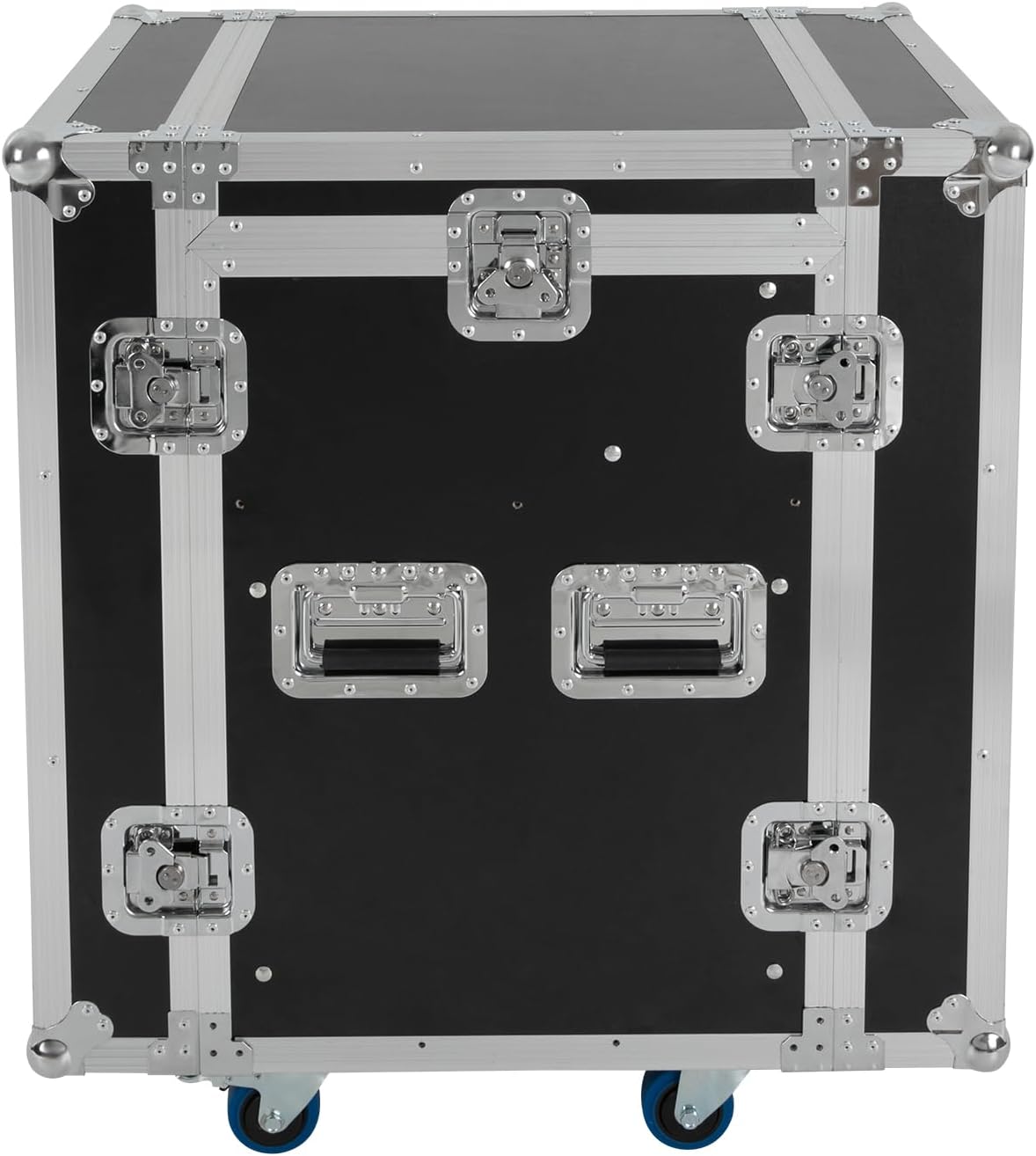PA DJ Rack, 10U Road Case with 4 Universal Rubber Wheels, Audio Rack for studios, home theatres, KTVs