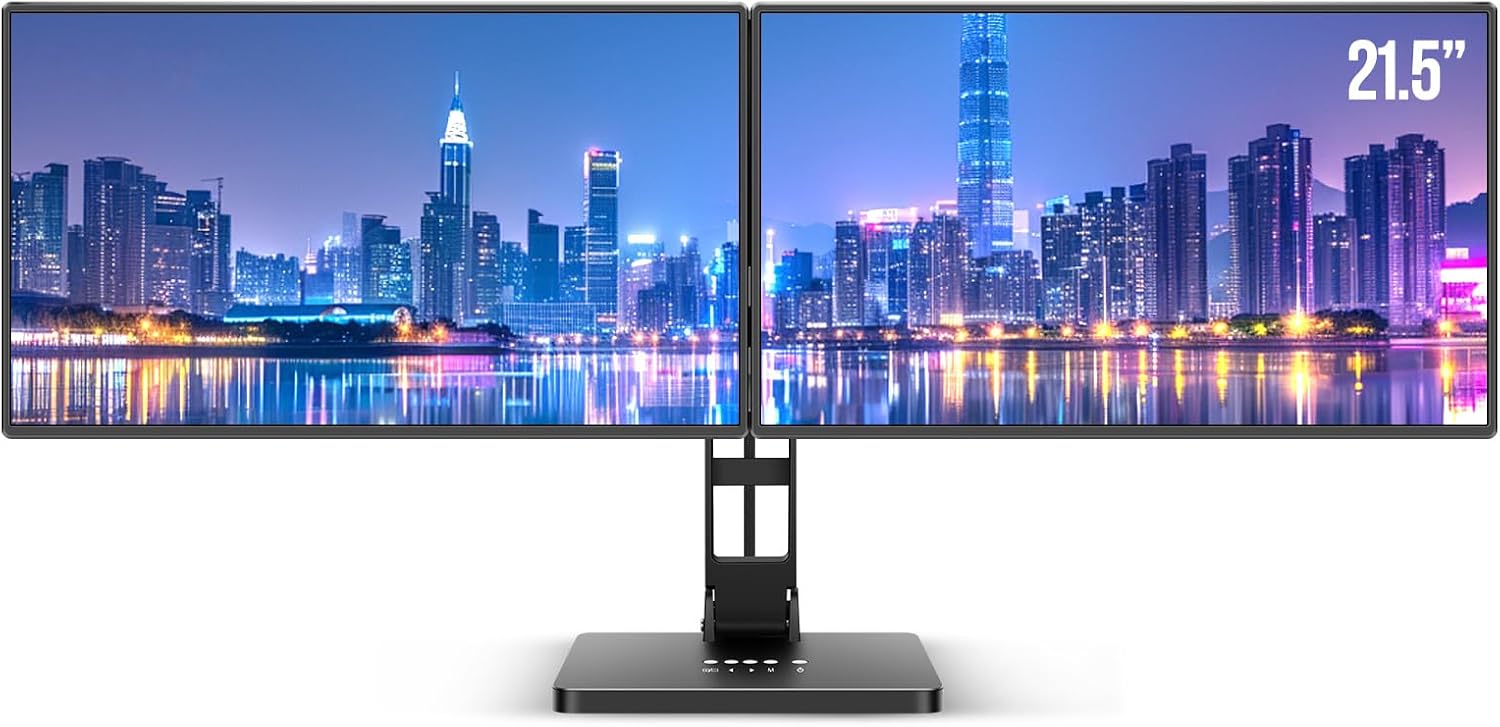 DEPGI 21' Laptop Screen Extender, Freestanding Laptop Screen Extender, 2x21 FHD IPS Extended Monitor Versatile Dual & One-Click Mirror Modes for All 13-17' Laptops (Mac/Windows/M1-M3 Compatible)