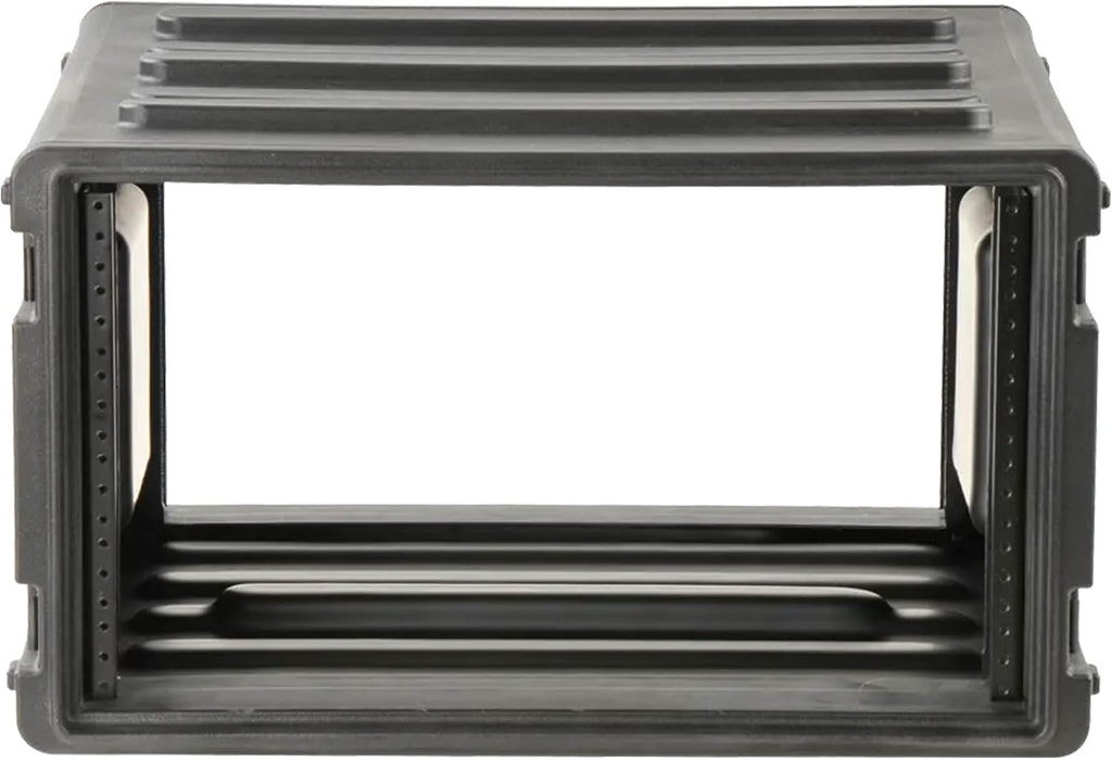 SKB 6U Roto Rack Case - Durable Polyethylene Gear Protector, Stackable, Waterproof with Twist Latches & Rubber Feet for Musicians, DJs, and A/V Equipment - Secure Transport & Storage Solution