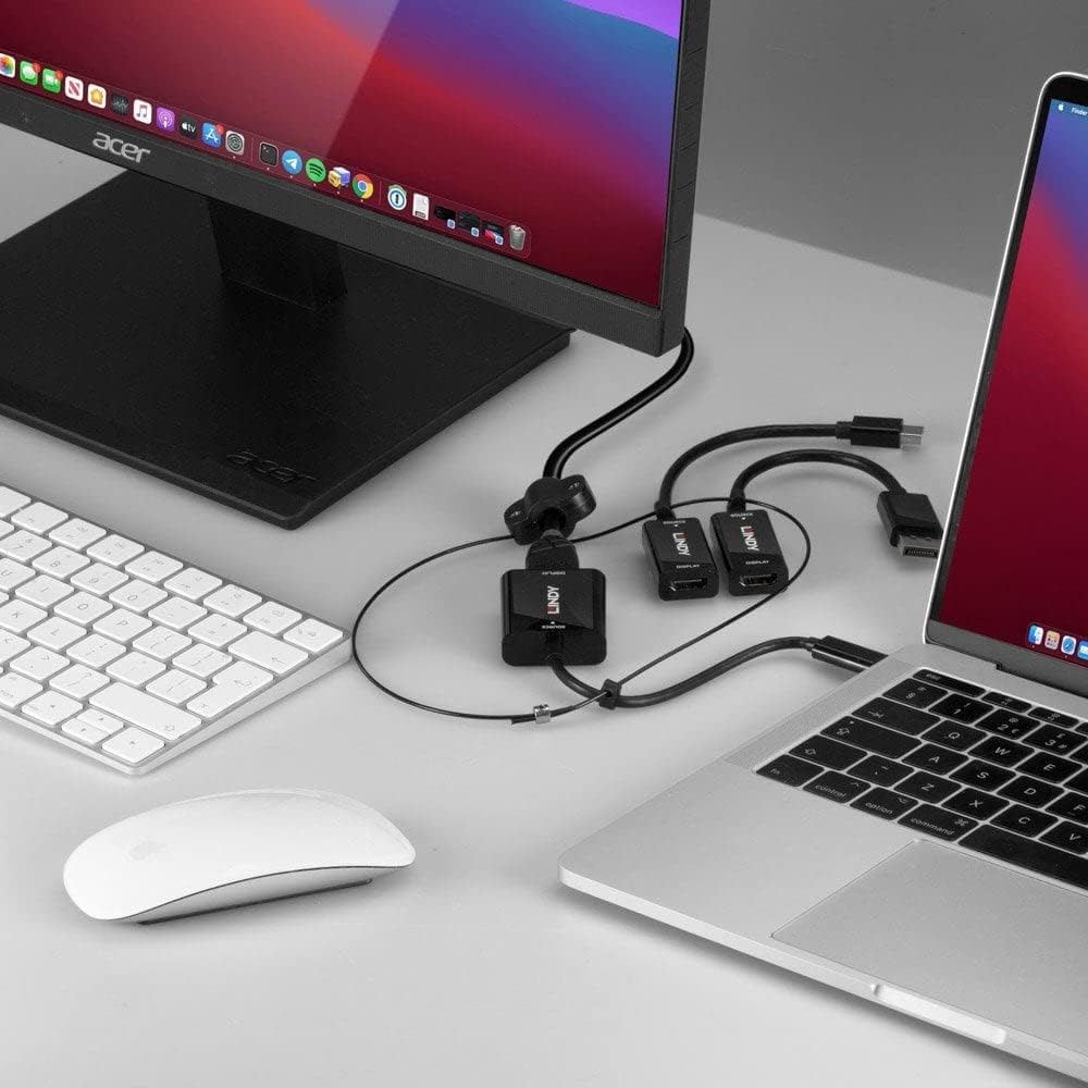 LINDY USB Type C Converter, mDP & DisplayPort to HDMI 18G with Cable Tie