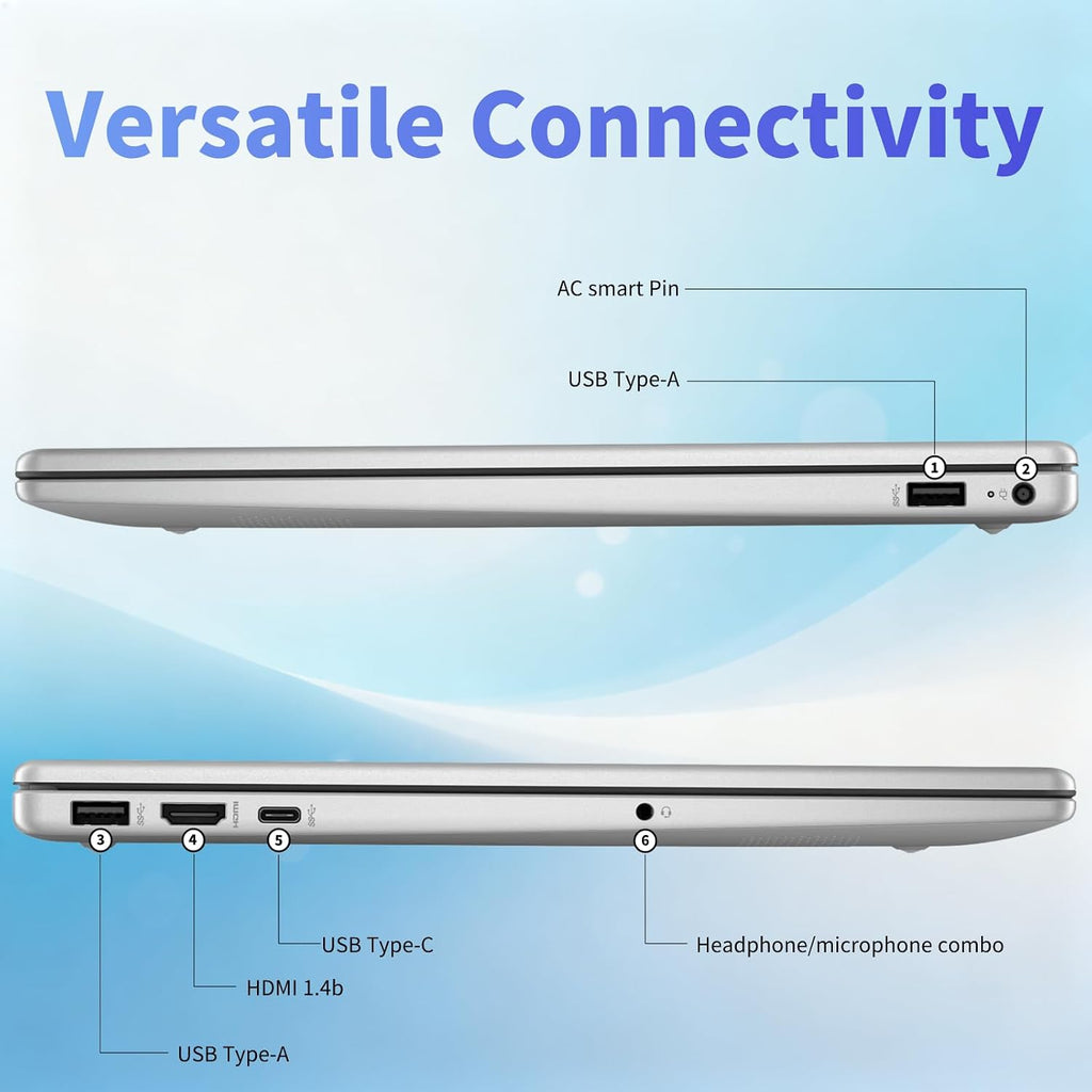 HP 2025 Touchscreen Laptop • Intel i3-1315U(Up to 4.5GHz) • 32GB RAM • 1 TB SSD • 15.6' 250 nits Anti-Glare Display • Copilot-AI Chat • Windows11 Pro Computer for Business & Students w/Accessories