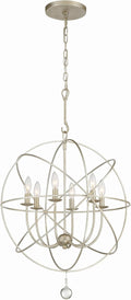 Crystorama Solaris 6 Light Olde Silver Sphere Chandelier