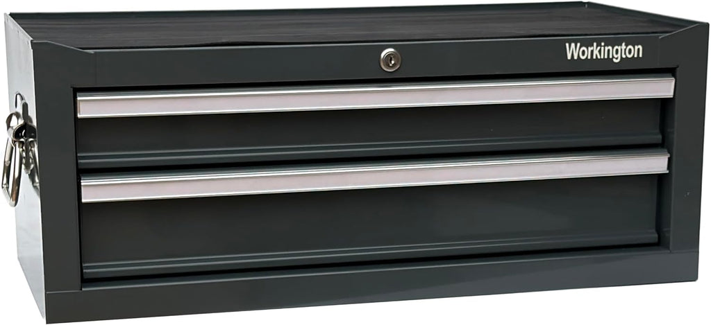 Workington Industrial 2 Drawers Portable Metal Intermediate Box, 26' Middle Tool Chest Cabinet with Ball Bearing Drawer Slides, Steel Tool Storage Box Organizer 4008 Gray