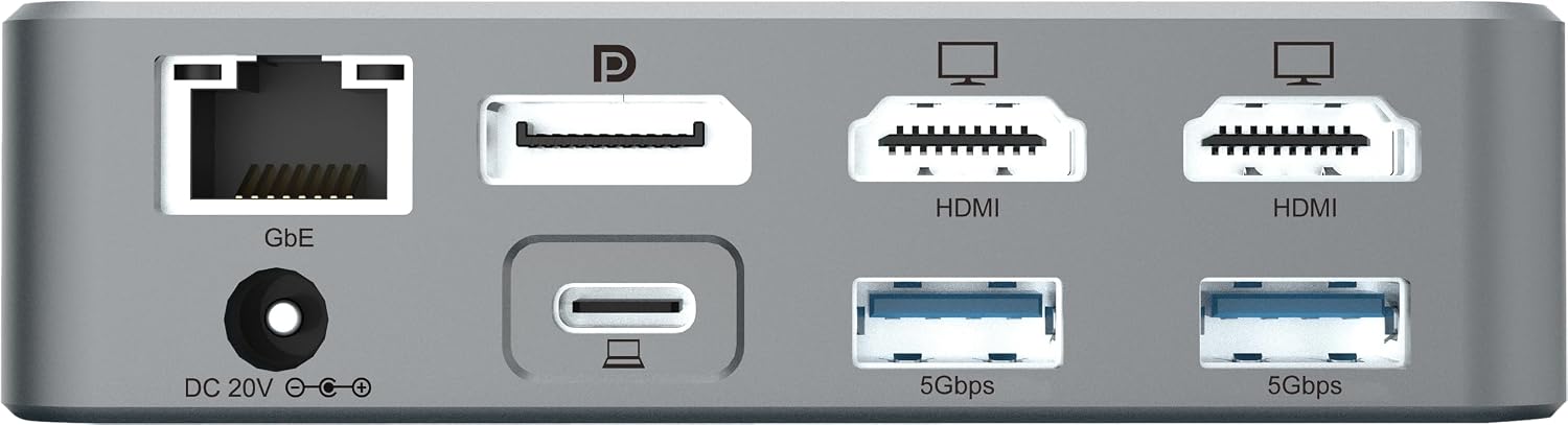CONCEPTRONIC DONN25G 15-in-1 DisplayLink USB 3.2 Gen 2 Docking Station, Triple Display 4K60Hz