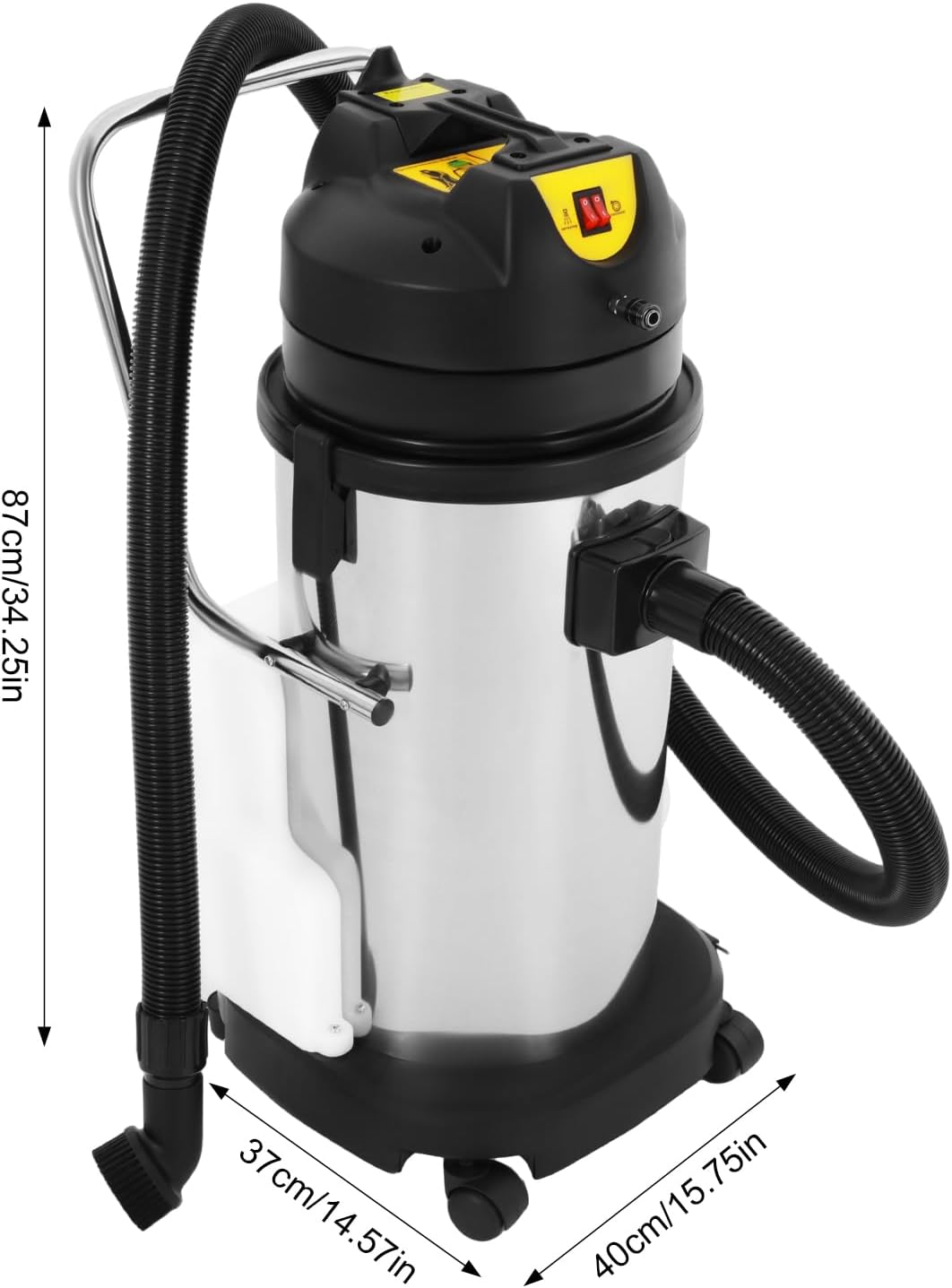Commercial Carpet Cleaner Machine, 230mbar Heavy-Duty 10.6Gal Tank Stainless Steel Carpet Shampooer with 4 Attachments Wet/Dry Cleaner for Carpets/Sofa/Vacuuming 110V