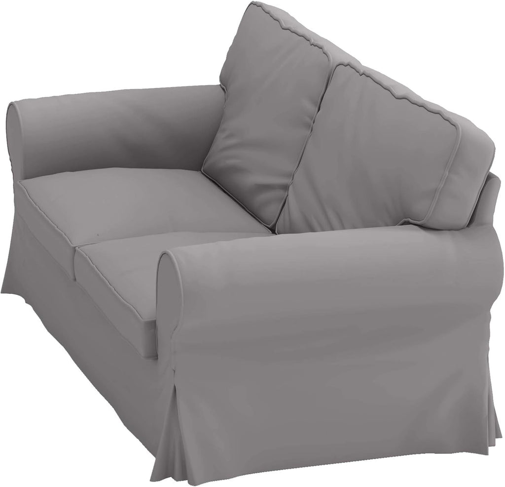 Heavy Duty UPPLAND (Not EKTORP) Sofa Cover Replacement Compatible with IKEA UPPLAND 3 Seat Sofa, Loveseat, Armchair, Sectional Corner, or Footstool Slipcover Only (Uppland 2 Cotton Light Gray)