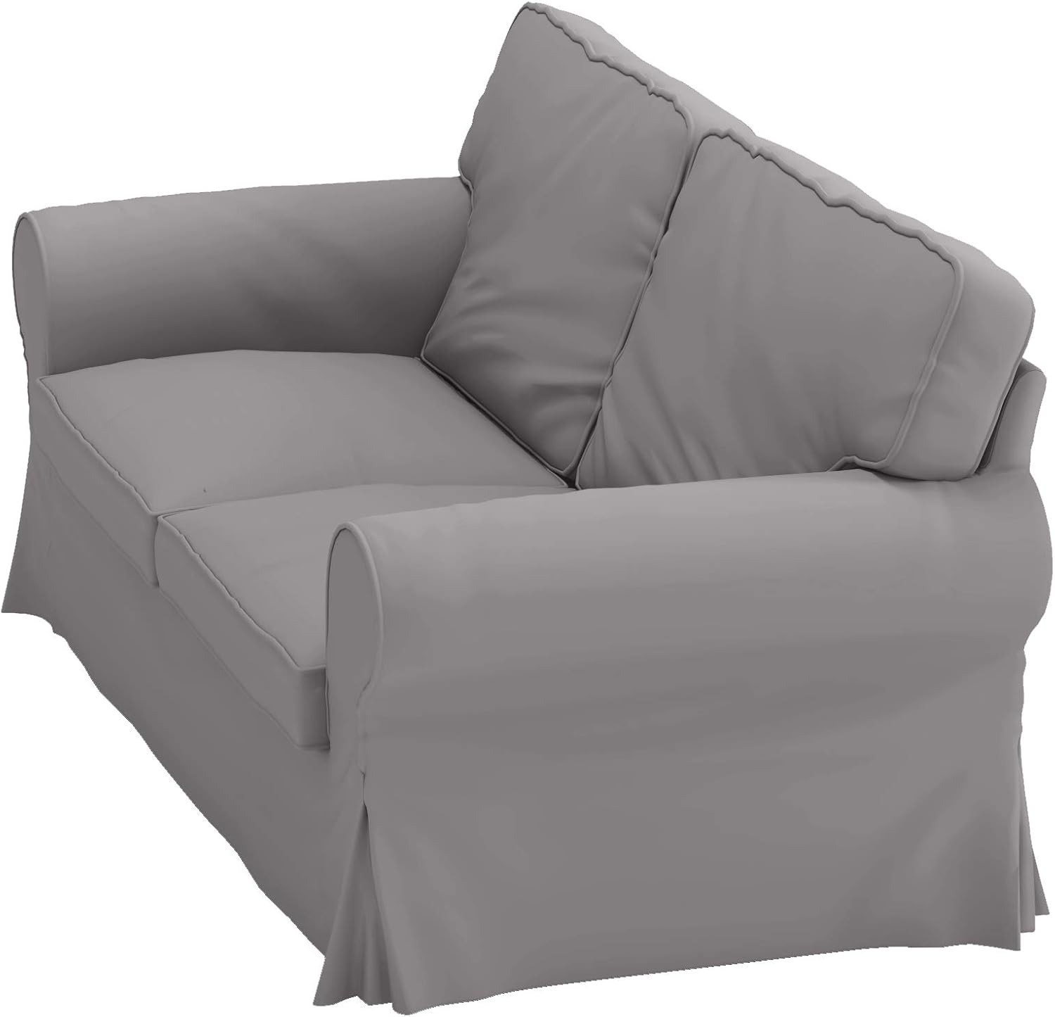 Heavy Duty UPPLAND (Not EKTORP) Sofa Cover Replacement Compatible with IKEA UPPLAND 3 Seat Sofa, Loveseat, Armchair, Sectional Corner, or Footstool Slipcover Only (Uppland 2 Cotton Light Gray)