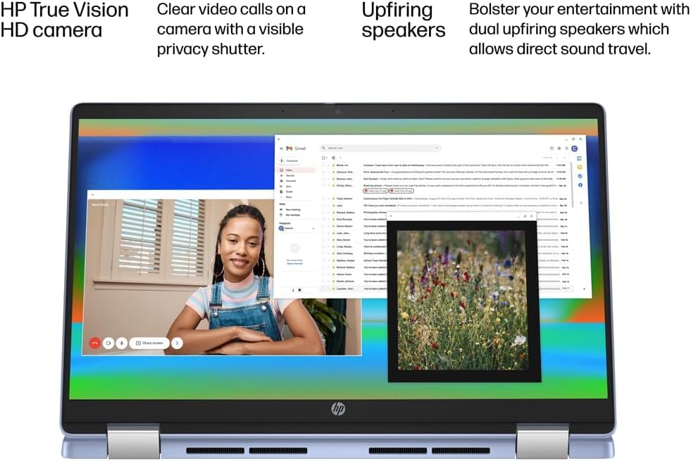 HP Chromebook X360 14b 2-in-1 Laptop (14' FHD Touchscreen, Intel N100, 4GB RAM, 128GB Storage (64GB eMMC + 64GB SD Card)) Home & Student, HD Webcam, Long Battery Life, Wi-Fi, IST Pen & HUB, Chrome OS