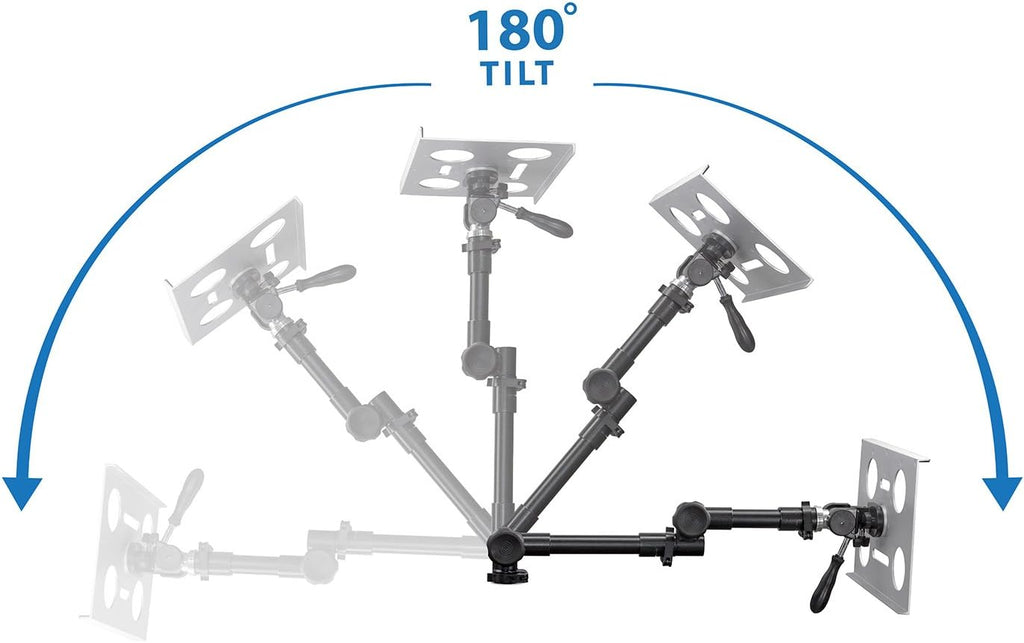 Mount-It! Car Laptop Mount, No-Drill Passenger Seat Laptop Stand for 12–15.4 Inch Laptops up to 9 lbs, Height Adjustable Full Motion Vehicle Laptop Mount