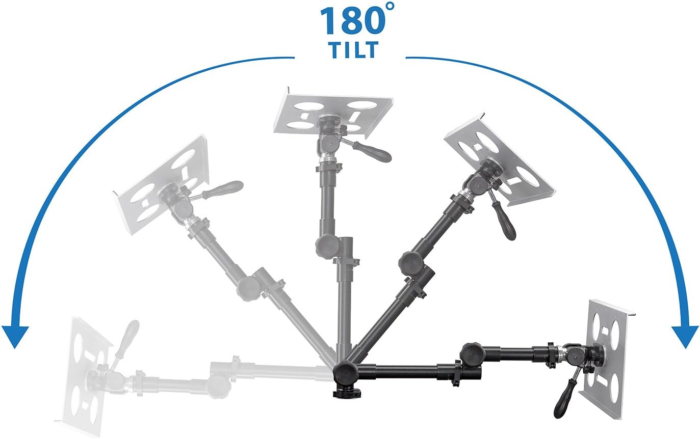 Mount-It! Car Laptop Mount, No-Drill Passenger Seat Laptop Stand for 12–15.4 Inch Laptops up to 9 lbs, Height Adjustable Full Motion Vehicle Laptop Mount