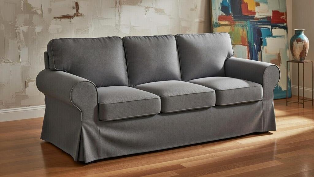 Heavy Duty UPPLAND (Not EKTORP) Sofa Cover Replacement Compatible with IKEA UPPLAND 3 Seat Sofa, Loveseat, Armchair, Sectional Corner, or Footstool Slipcover Only (Uppland 3 Cotton Dark Gray)
