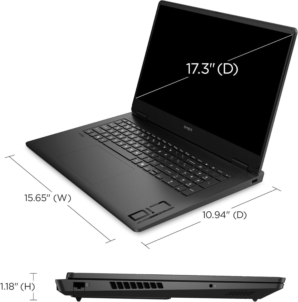 HP Omen 17.3' 144Hz FHD (1920x1080) IPS Laptop 2025 New | AMD Ryzen AI 9 365 10-Core | NVIDIA GeForce RTX 5060 | Single-Zone RGB Backlit Keyboard | Wi-Fi 6E | 32GB DDR5 2TB SSD | Win11 Pro