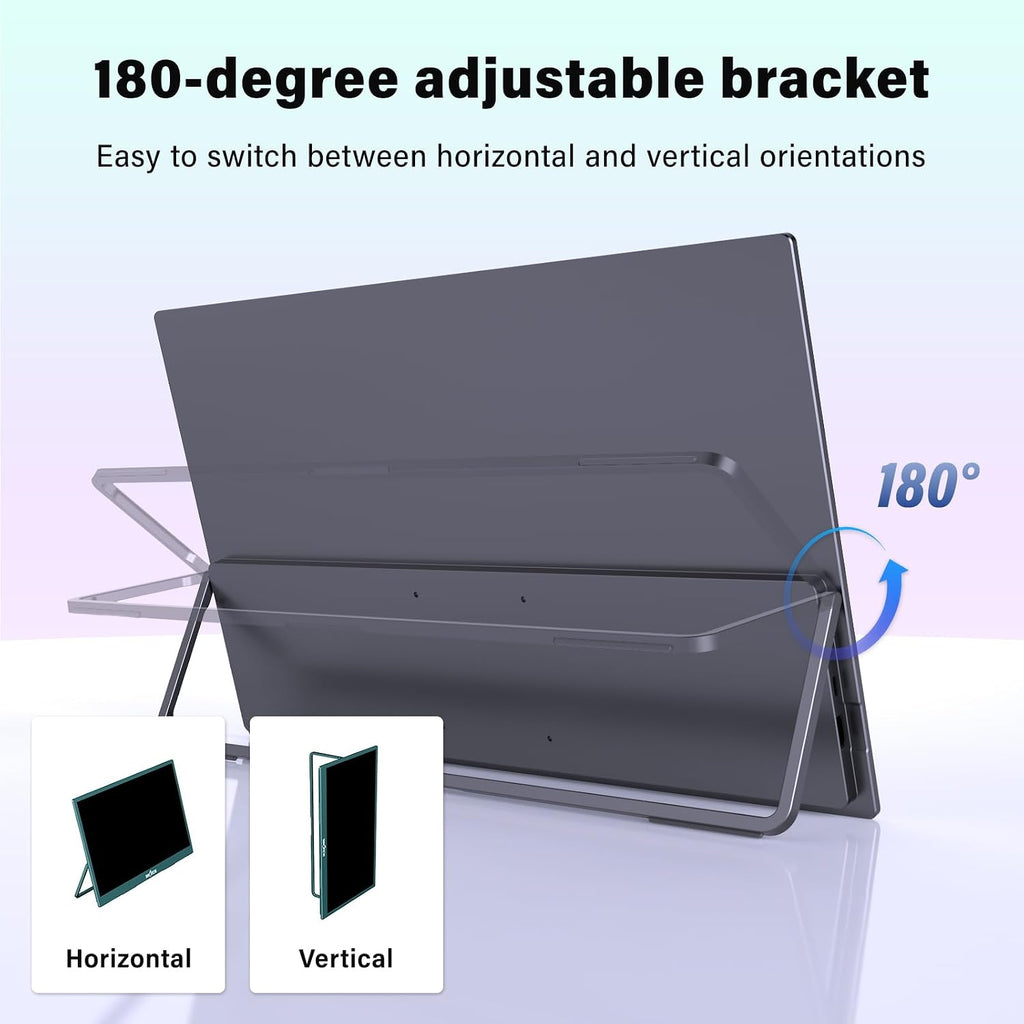 InnoView 4K Portable Monitor 18.5' 3840x2160 UHD USB-C HDMI for Laptop, 400 nits IPS Computer Gaming Display HDR Travel Monitor with W/180°Adjustable Stand for Desktop Mac Phones Tablet PS5/4 Switch