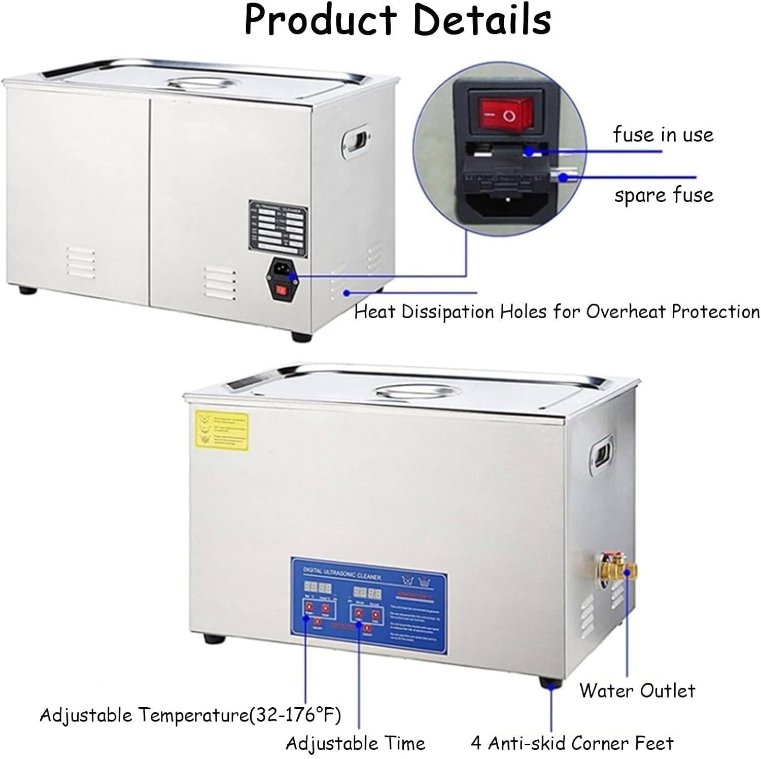 Phonograph Disc Ultrasound Washing Machine, 8 Records Vinyl Sonics Cleaner, for Ring, Commercial Ultrasonic Cleaner