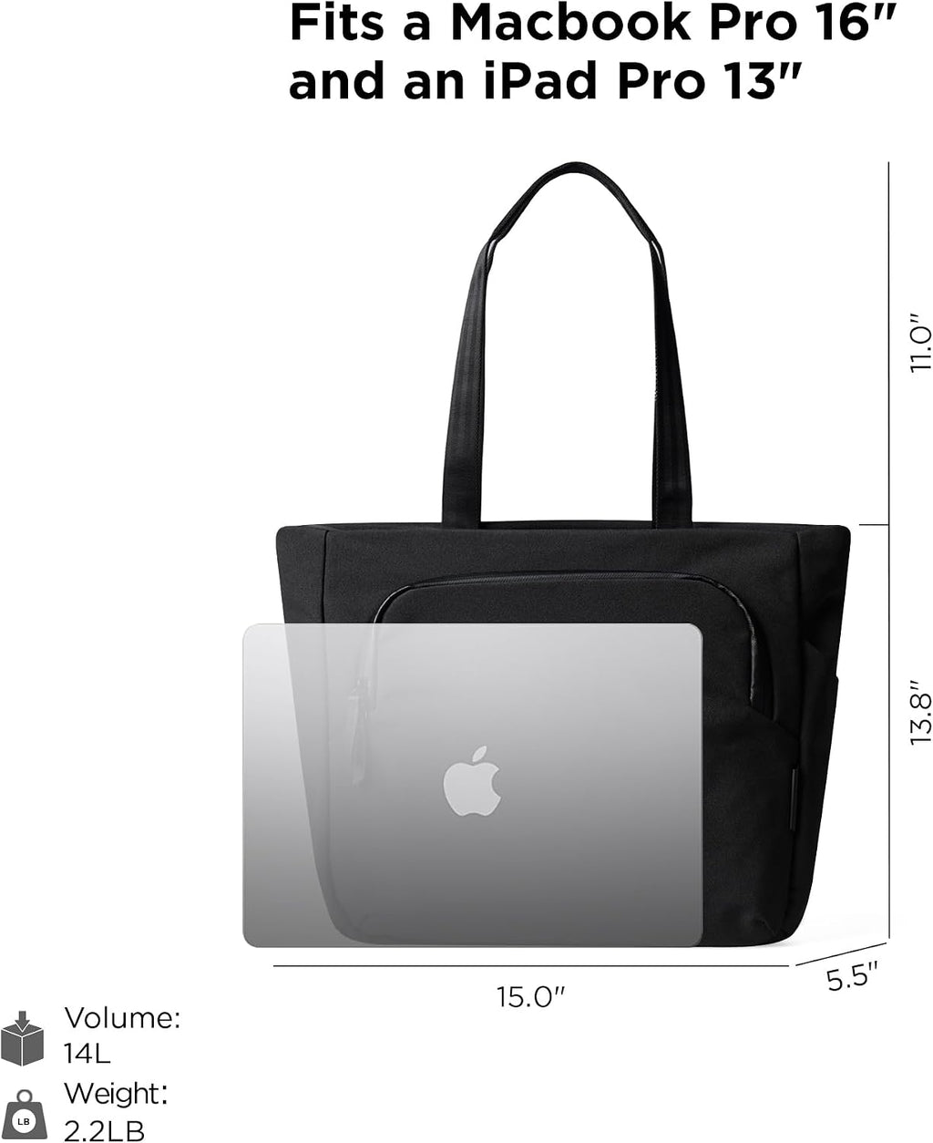 ALPAKA Bravo Tote Bag 14 L, Weatherproof 16 Inch Laptop Briefcase for Men & Women, Travel Tote with Adjustable Shoulder Strap
