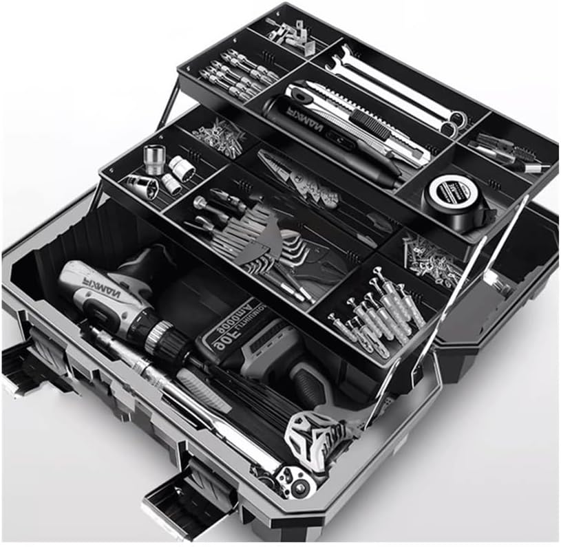 Tool Box Stainless Steel Hardware Tool Box Portable Outdoor Emergency Box Plumber and Electrician Thickened Repair Box Household Parts Storage Box Tool Storage