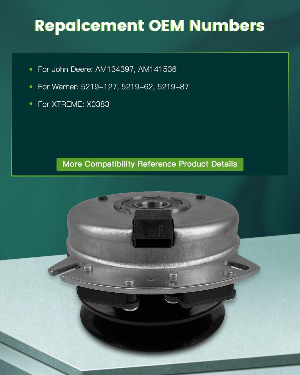 SCITOO Electric PTO Clutch AM136787 Electric PTO Lawn Mower Clutch Compatible for John Deere: AM136787, AM137323 / for Warner: 5219-88