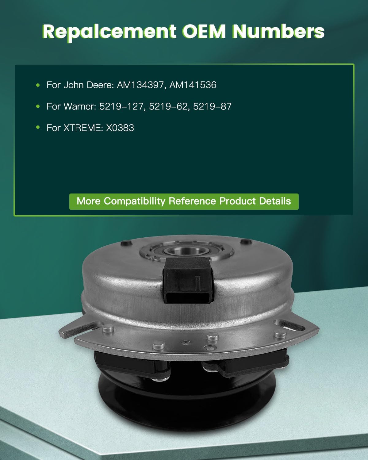 SCITOO Electric PTO Clutch AM136787 Electric PTO Lawn Mower Clutch Compatible for John Deere: AM136787, AM137323 / for Warner: 5219-88