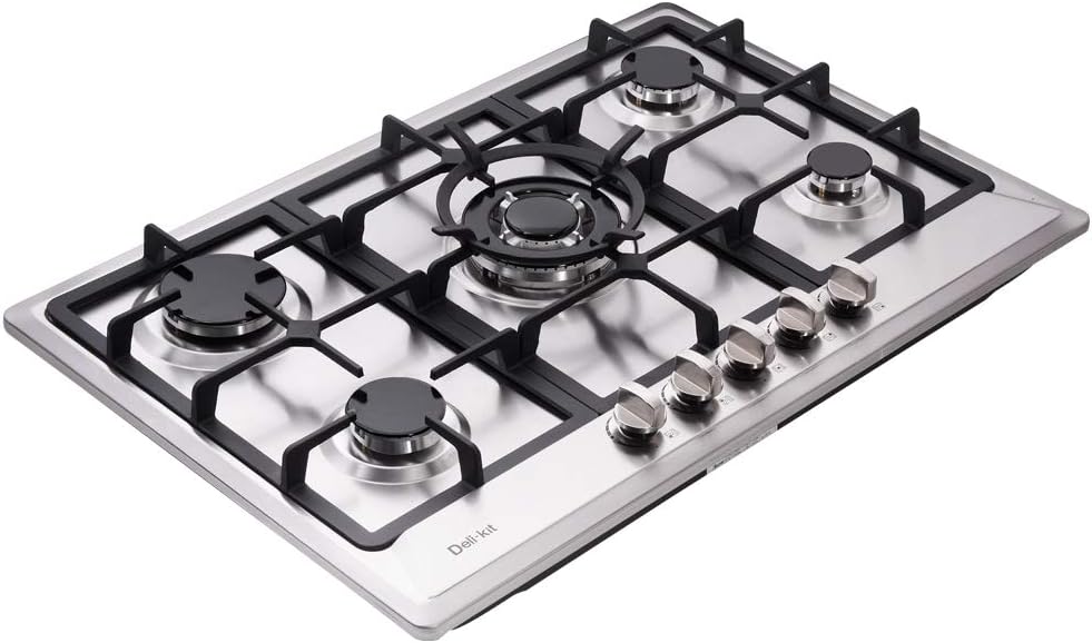 30 Inch Gas Cooktop NG/LPG Sealed 5 Burner Stainless Steel Gas Hob DK257-A02