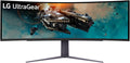 LG 49' Ultragear DQHD (5120x1440) Curved Gaming Monitor, 240Hz, 1ms, VESA DisplayHDR 1000, HDMI 2.1, DisplayPort, 4-Pole HP Out DTS HP:X, AMD FreeSync Premium Pro, Tilt/Swivel/Height Stand, Black