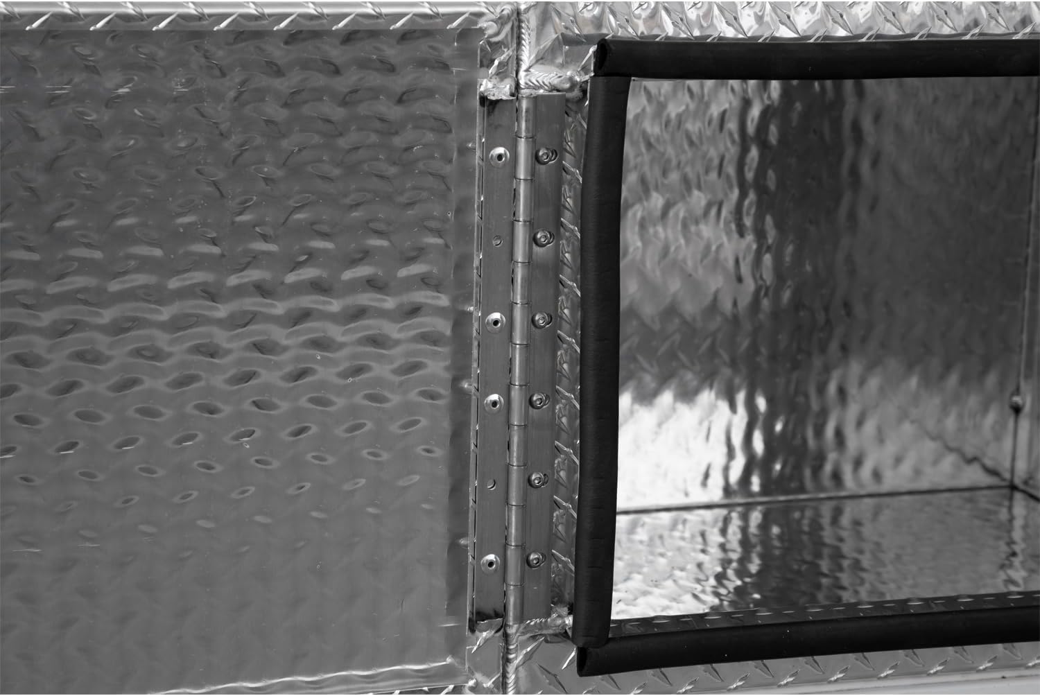 Buyers Products 1705200 Underbody Truck Tool Box with Barn Doors, 18x18x24 Inch, Diamond Tread Aluminum, Made in USA, Compression Latch, Weather Resistant, Toolbox for Flatbeds, Trailers & Work Trucks