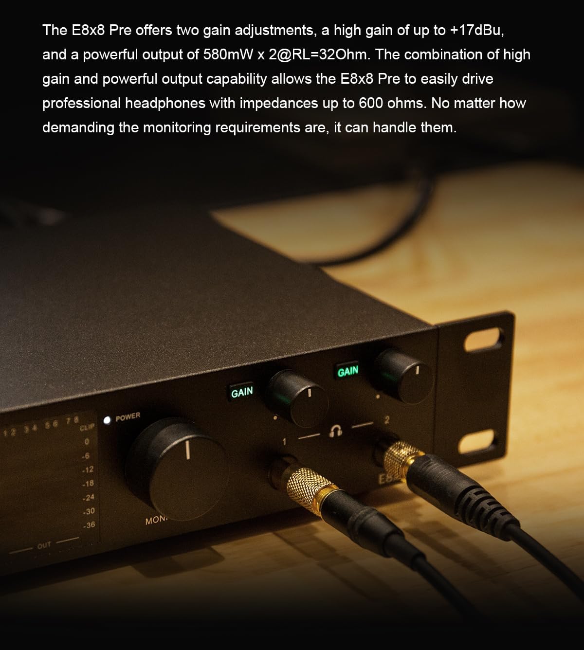 TOPPING E8x8 Pre Professional Audio Interface with 8 Ultra-Linear Mic Preamps, Dual Headphone Outputs & Zero-Latency Monitoring - High Dynamic Range & Precision Sound Control (E8X8 Pre-Black)