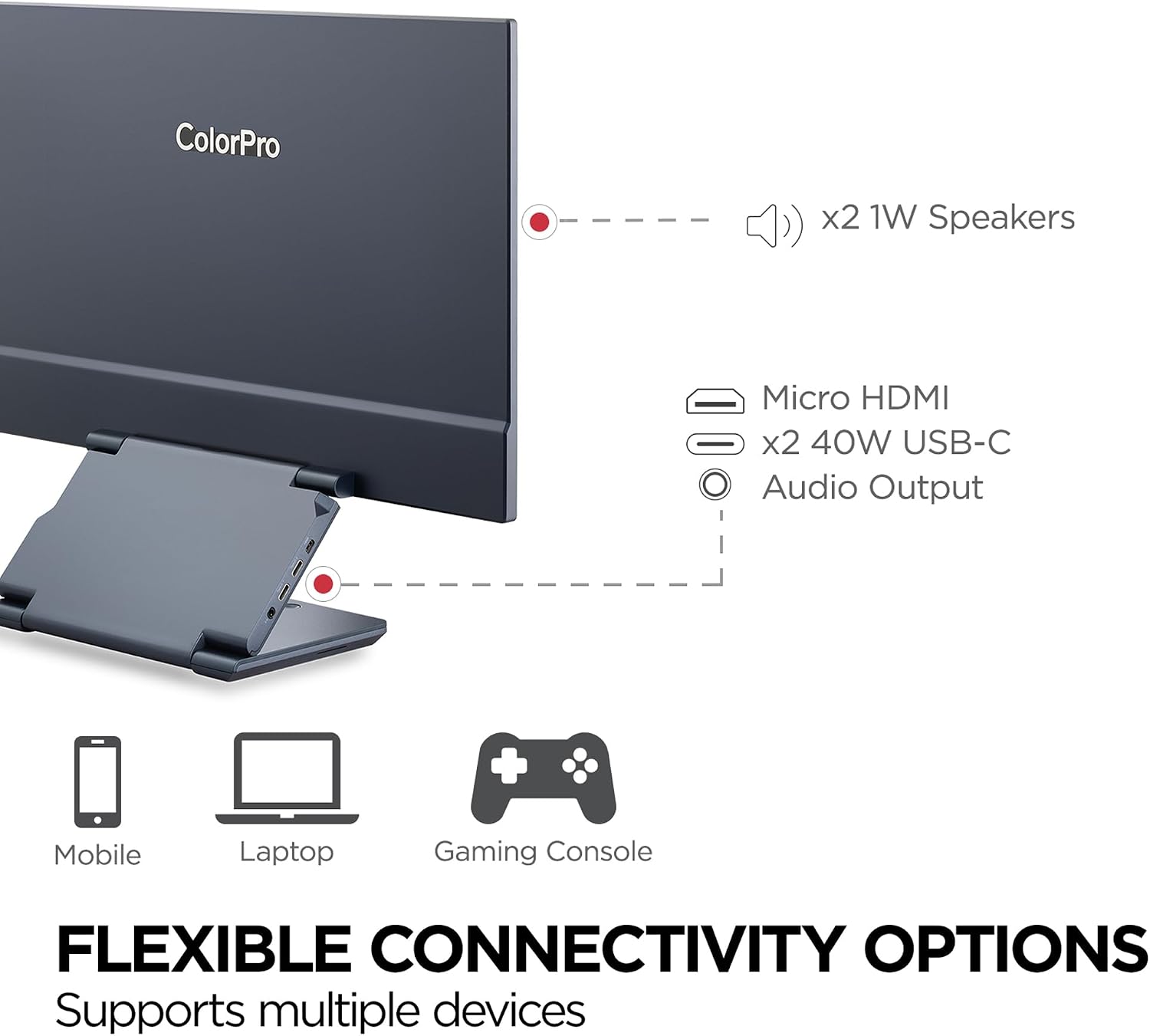 ViewSonic VP1656 15.6 Inch 1200p ColorPro Monitor, IPS Display with Pantone Validated Color Accuracy for Immersive Second Screen Productivity, Advanced Ergonomics, 40W USB-C, and Micro HDMI Inputs