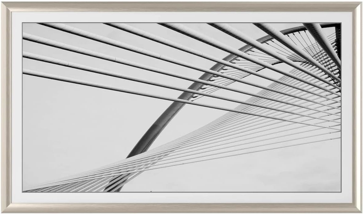 German Silver Prismatic 32' Alloy Deco TV Frame - Compatible ONLY with Samsung The Frame TVs (Fits 2021-2026, LS03A, LS03B, LS03C, LS03D, LS03FA)