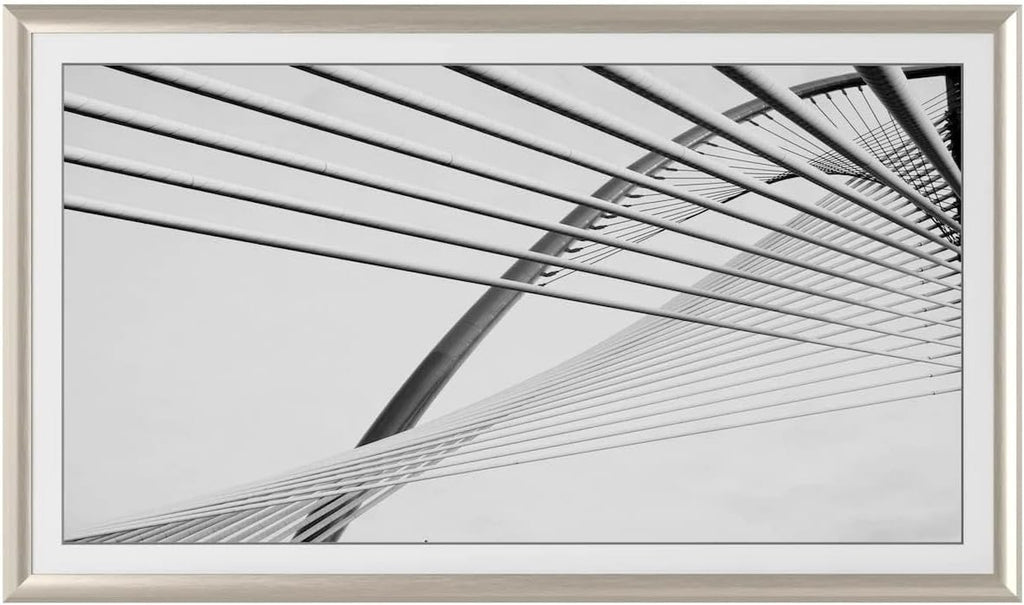 German Silver Prismatic 85' Alloy Deco TV Frame - Compatible ONLY with Samsung The Frame TV and Pro TVs (Fits 2021-2026, LS03A, LS03B,LS03C,LS03D,LS03FA,LS03FW)