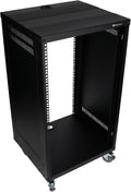 Rockville RR18U 18U Live Sound/Recording Studio Rack Case with Wheels, Reversible Rack Rails, Front & Rear Mounting, Cable Management Ports, 440lb Capacity