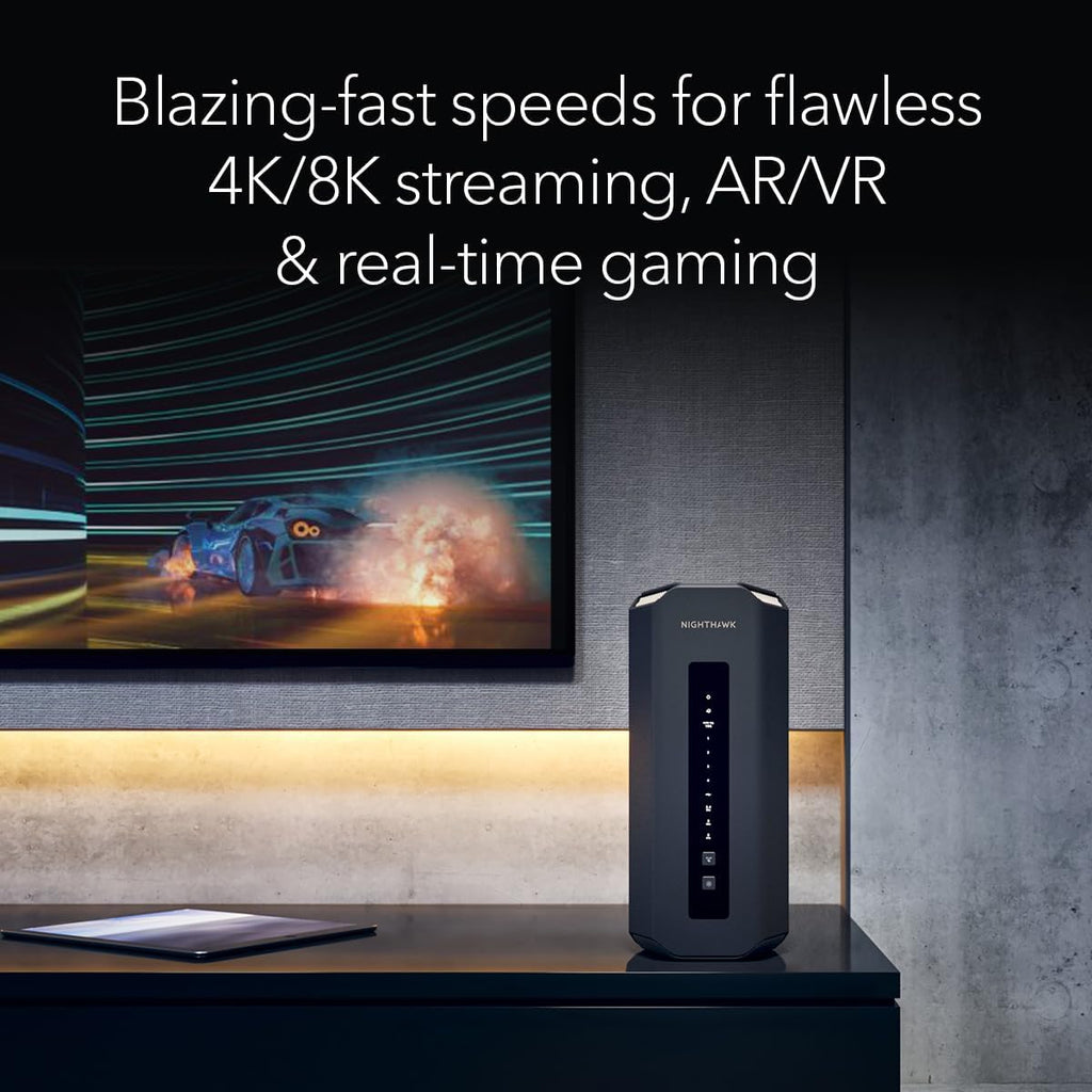 NETGEAR Nighthawk Tri-Band WiFi 7 Router (RS700S) - Router Only- BE19000 Wireless Speed (up to 19 Gbps) – 10 Gig Internet Port - Covers up to 3,500 sq. ft. – 1-Year Armor & Free Expert Help