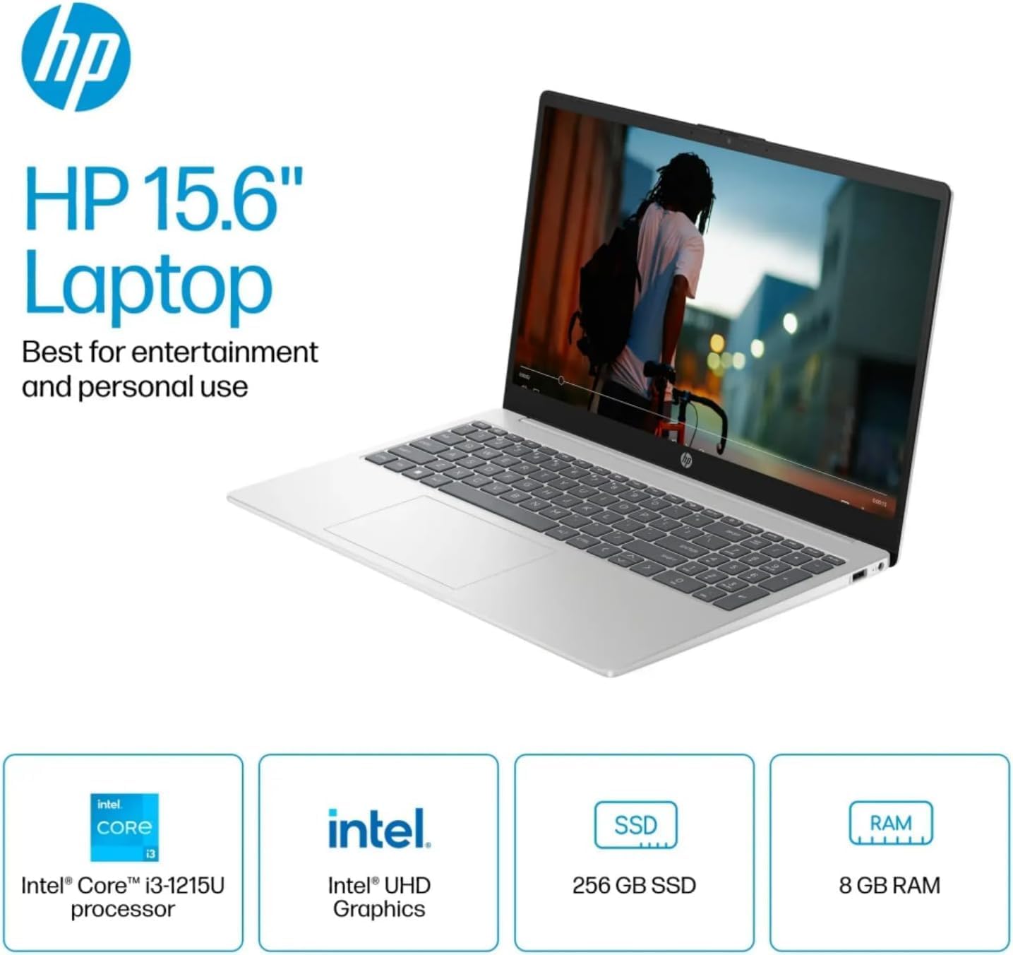 HP 15.6 Inch Touchscreen Student & Business Laptop Computer | Intel 6-Core i3-1215U | 64GB RAM, 1TB SSD | Intel UHD Graphics | WiFi 6 | 10HR Battery | Windows 11 | True Vision HD Camera