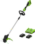 Greenworks 48V (24V x 2) 15' String Trimmer, (2) 2Ah Batteries and 4A Dual Port Charger Included