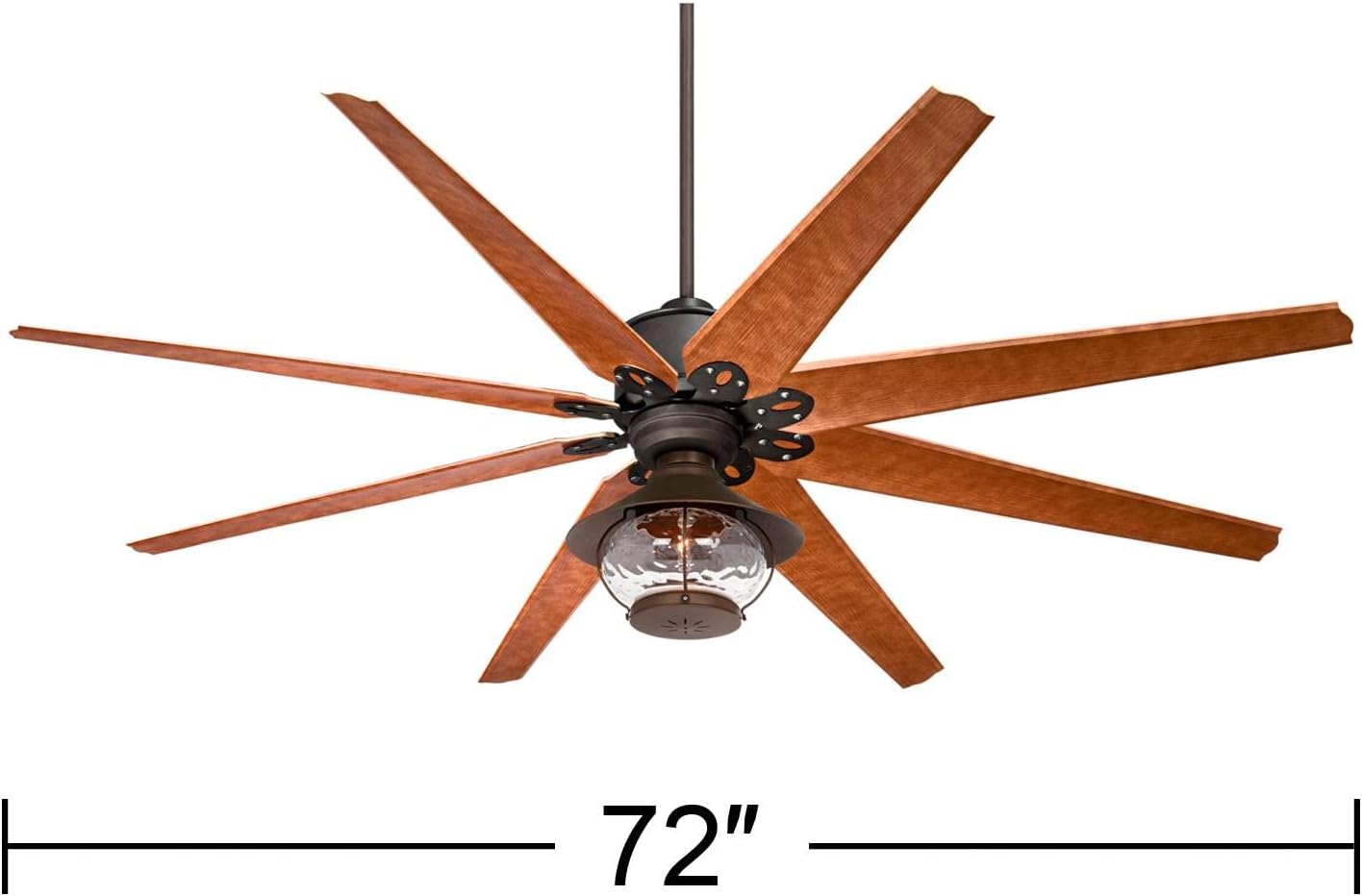 Casa Vieja 72' Predator Rustic Farmhouse Indoor Outdoor Ceiling Fan with LED Light English Bronze Cherry Hammered Glass Damp Rated for Patio Exterior House Home Porch Gazebo Garage Barn