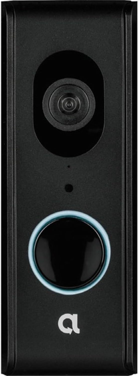 Alula CAM-DB-JS1 Video Doorbell Camera, Black, 1080P HD Video, Two Way Radio, Motion Detection, Wi-Fi, 16 Foot Night Vision, IP55 Weatherproof, 2MP Image Sensor, 140-degree FOV, Micro SD Card Included