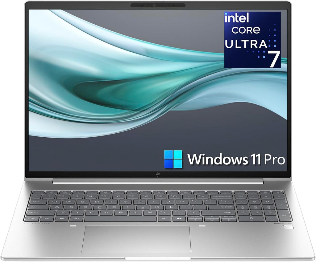 HP EliteBook Laptop Computer for Business with Copilot AI, Intel Core Ultra 7 255U (12C/14T), 16GB DDR5 RAM, 1TB SSD, 16' FHD+, Fingerprint Reader, Thunderbolt 4, Silver, Windows 11 Pro