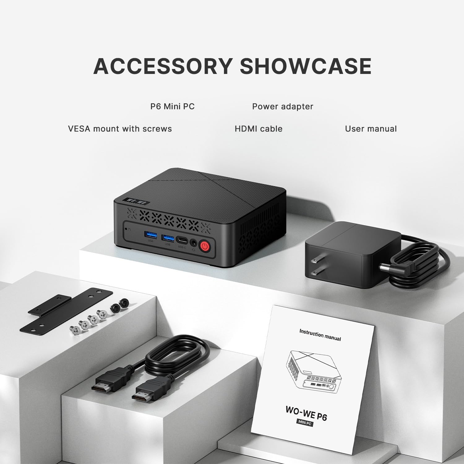 wo-we P6 AMD Ryzen 5 3550H Gaming Mini PC (Beats N150/N100/N97),16GB RAM 512GB SSD 4C/8T,4K Triple Displays, Light Gaming Mini Computers Home Theater Office Business Education