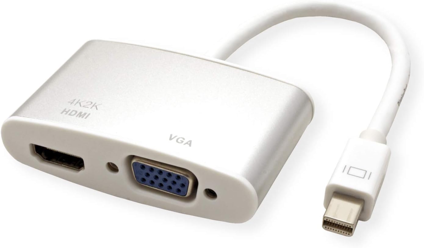 Roline 4 K2 k Mini DisplayPort to HDMI/VGA Adaptor Cable, DisplayPort M – HDMI/VGA f