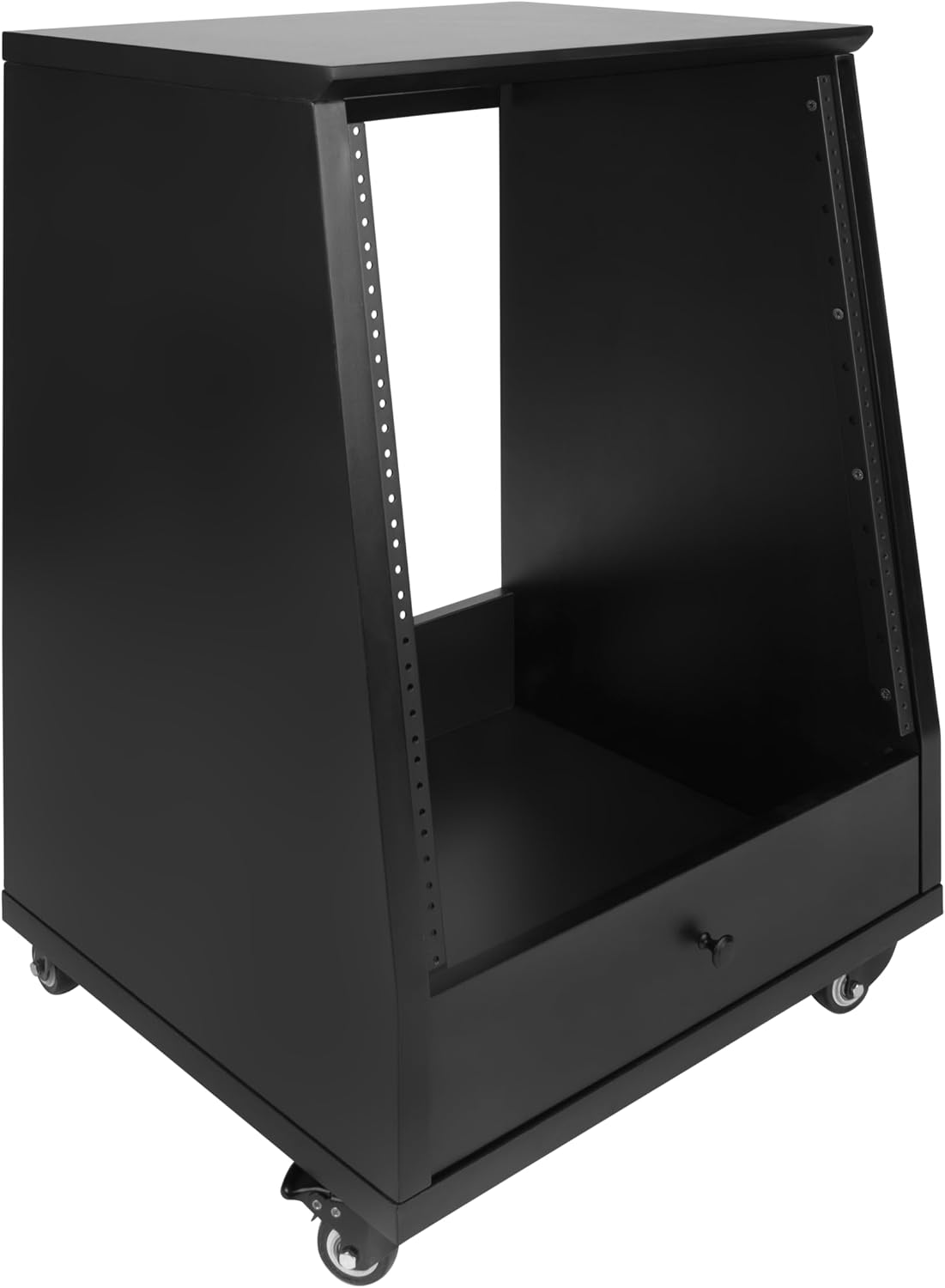 Gator Frameworks Elite Furniture Series 12U Angled Studio Rack with Locking Casters, Black Finish (GFW-ELITESTUDIORK12-BLK)