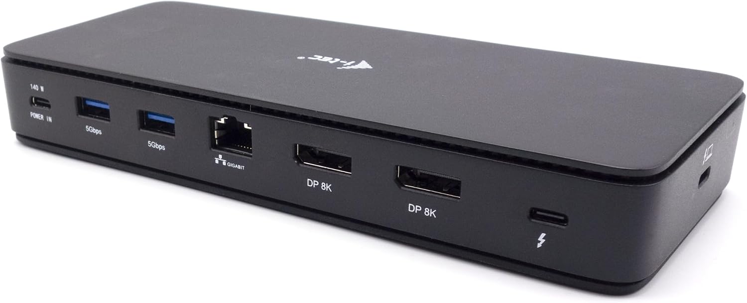 i-tec Thunderbolt 4 Generation 3 2X Display Dock 7X USB, 2.5 GLAN, PD 92W, 1 m TB4 Cable