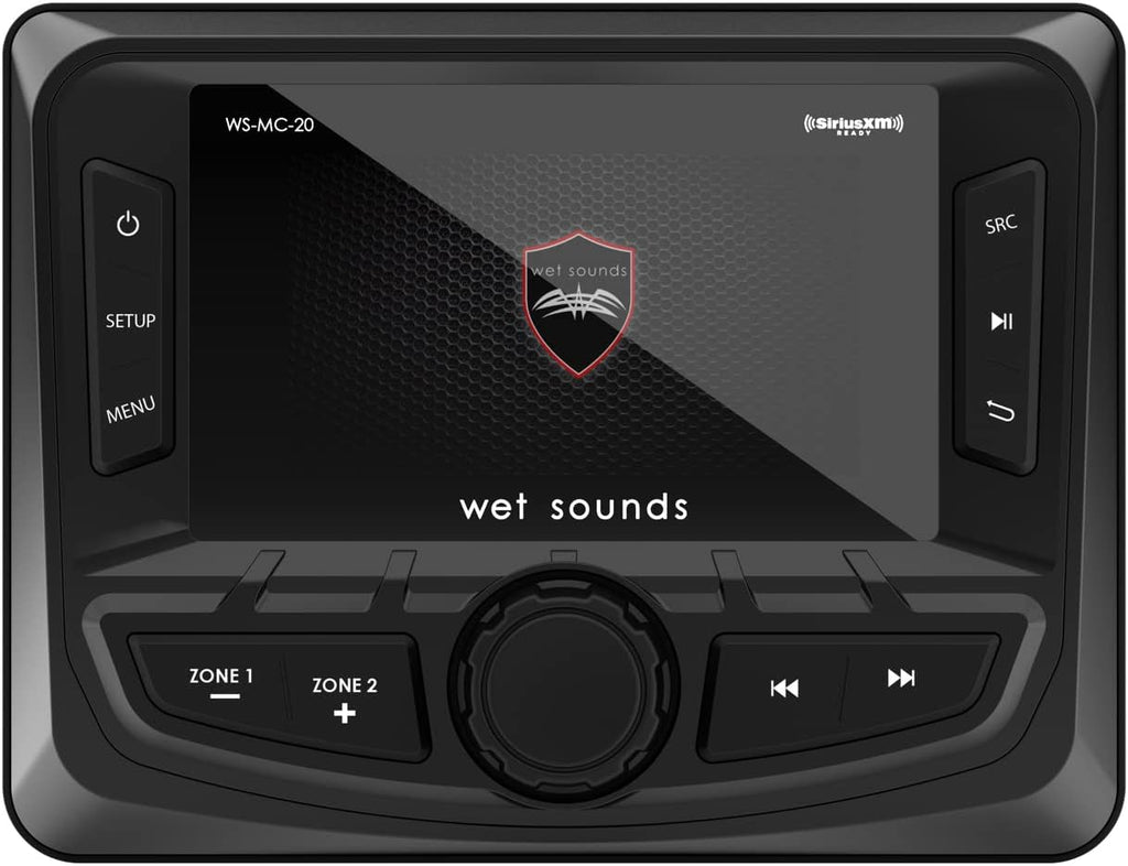 Wet Sounds | WS-MC-20 | Compact 2-Zone Media Receiver Source Unit with SiriusXM-Ready®