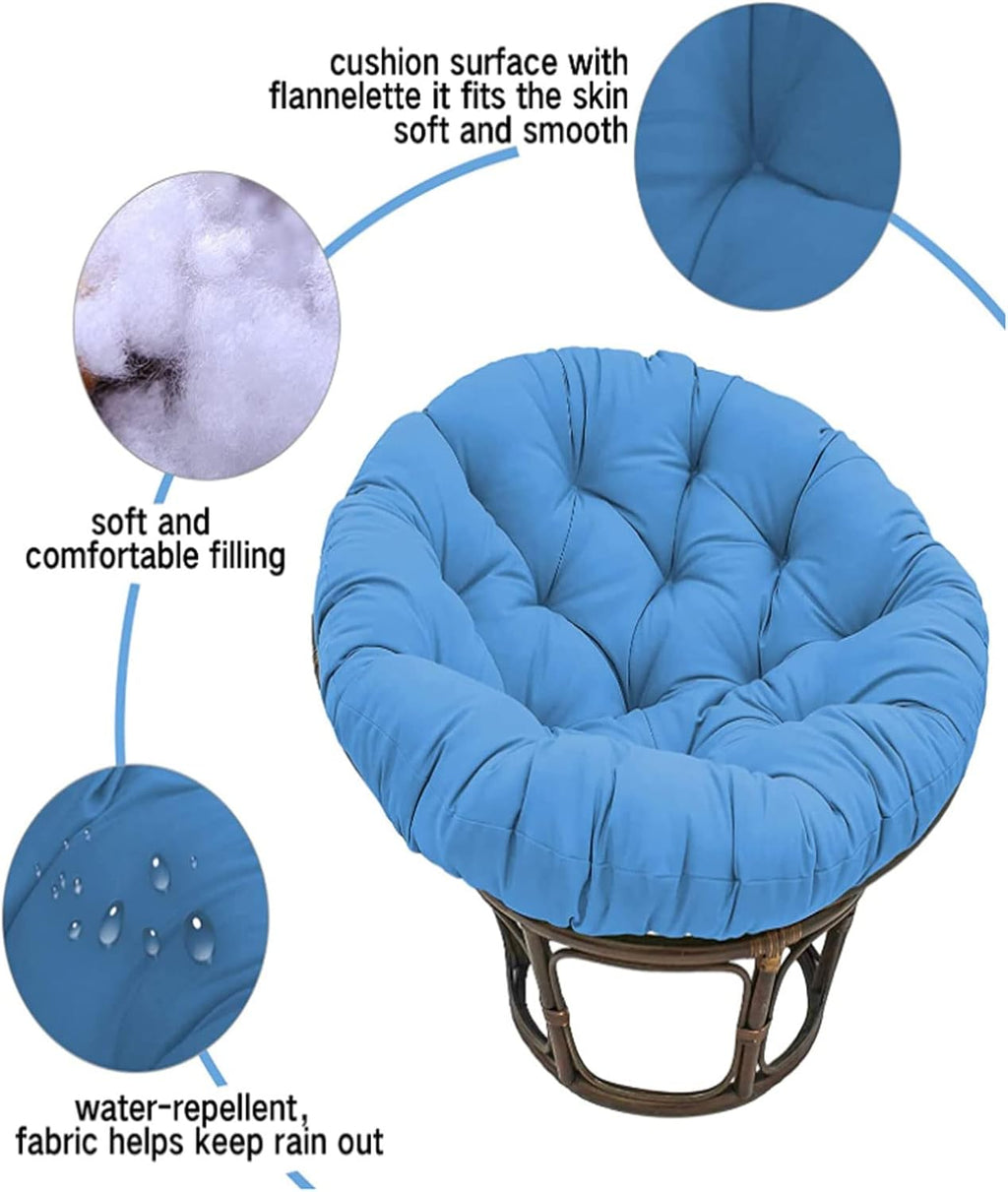 HUHJYUGE Outdoor Waterproof Egg Chair Pad 43x43in, Thickened Round Swing Chair Cushion, Hanging Basket Seat Cushion Thick Comfortable Washable, Suitable for Outdoor Garden Terrace