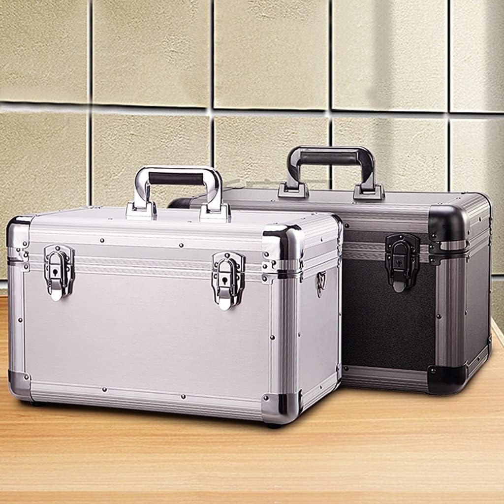 Portable Tool Box Hardware Toolbox Aluminum Carrying Case Toolbox Household Organizer Multi-Purpose Metal Case Small Parts Box (Color : B)