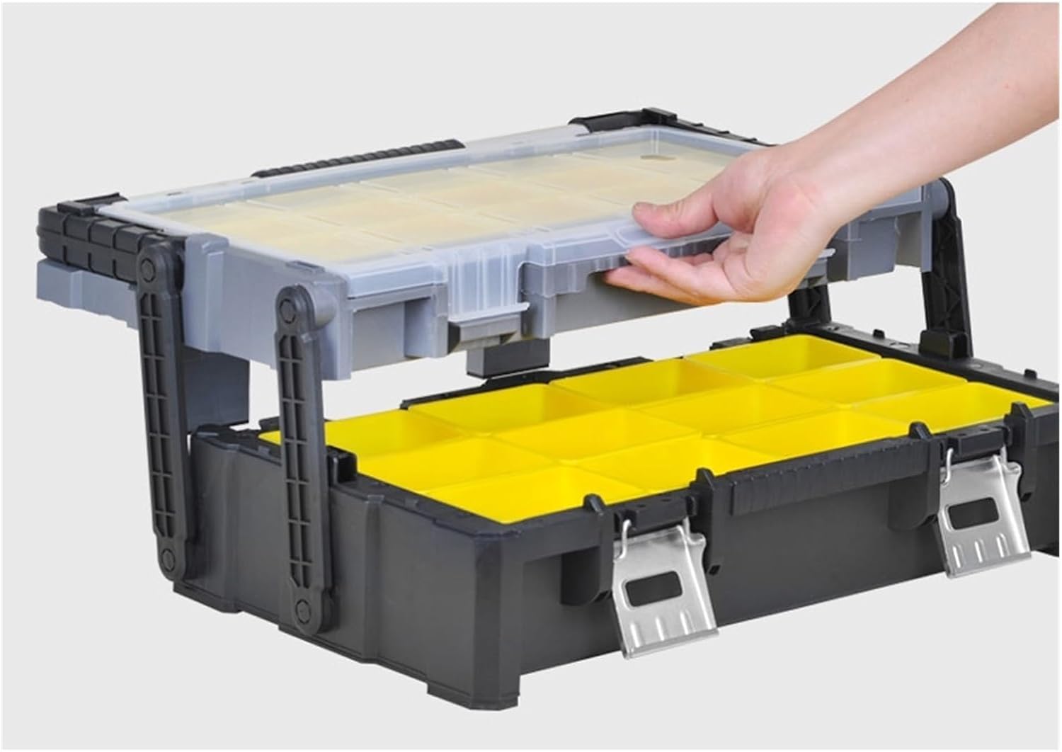 Tool Box Multi-Layer Folding Tool Box Multi-Compartment Tool Storage Box with Independent Detachable Parts Box for Hardware Repair Tool Accessories Storage Tool Storage(Medium)