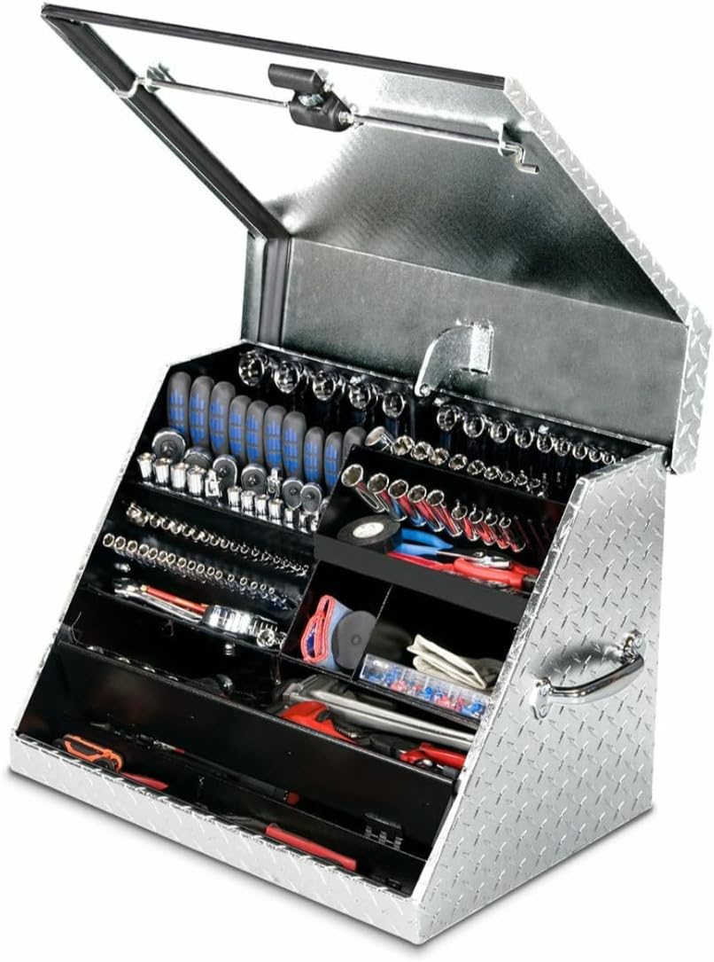 Montezuma 26' x 18' Heavy Duty Steel Triangle Toolbox (aluminum, brite)