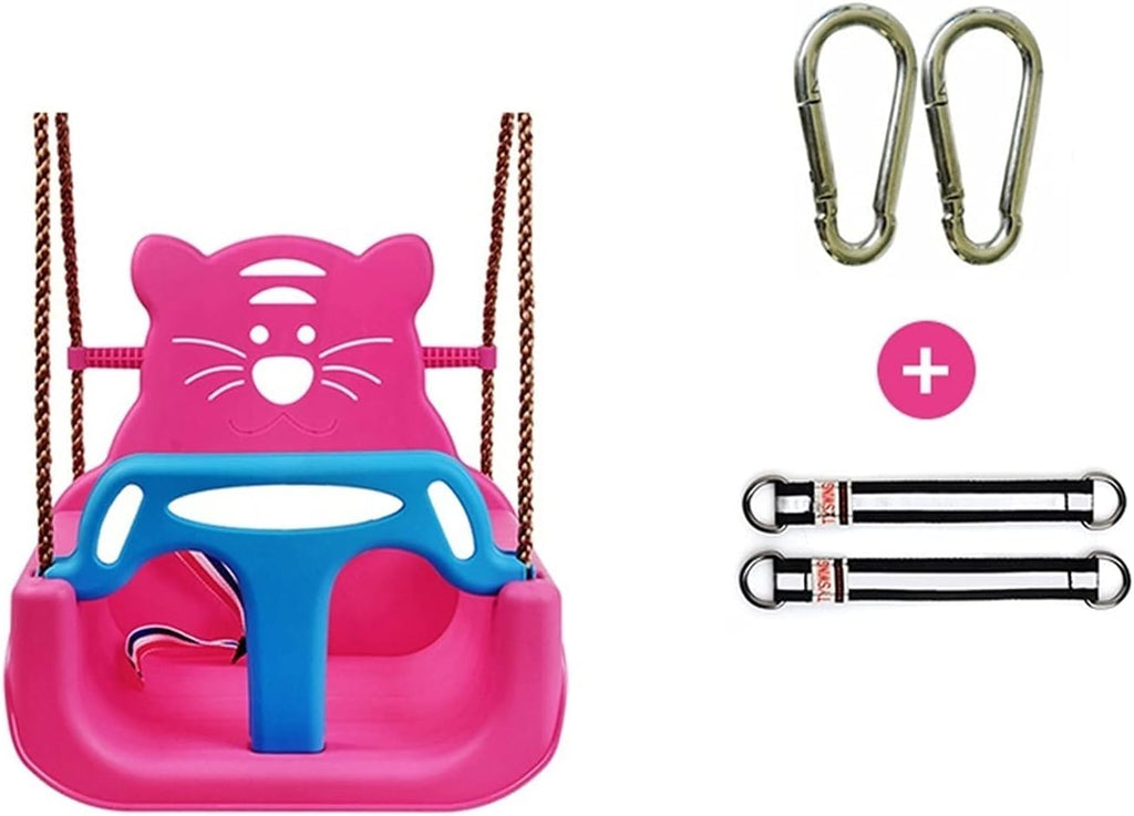Swings Seats Baby Swing seat Bipartite, Child Swing with Safety Feature, Safety Belt, Childs Adjustable Rope Outdoor Garden Swing Seat with T bar Swing Set(B)